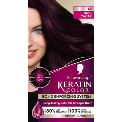 Schwarzkopf Keratin Color teinture permanente caviar riche vue avant