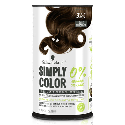 Schwarzkopf Simply Color 3.65 Chocolat Noir Teinture Permanente avant application