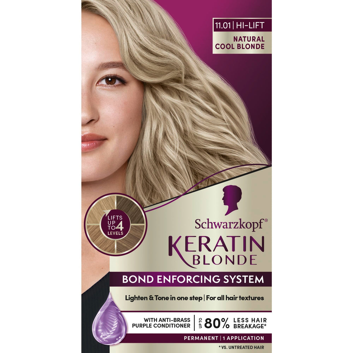 Schwarzkopf Teinture Cheveux Blonde Naturelle 11.01, boîte avant