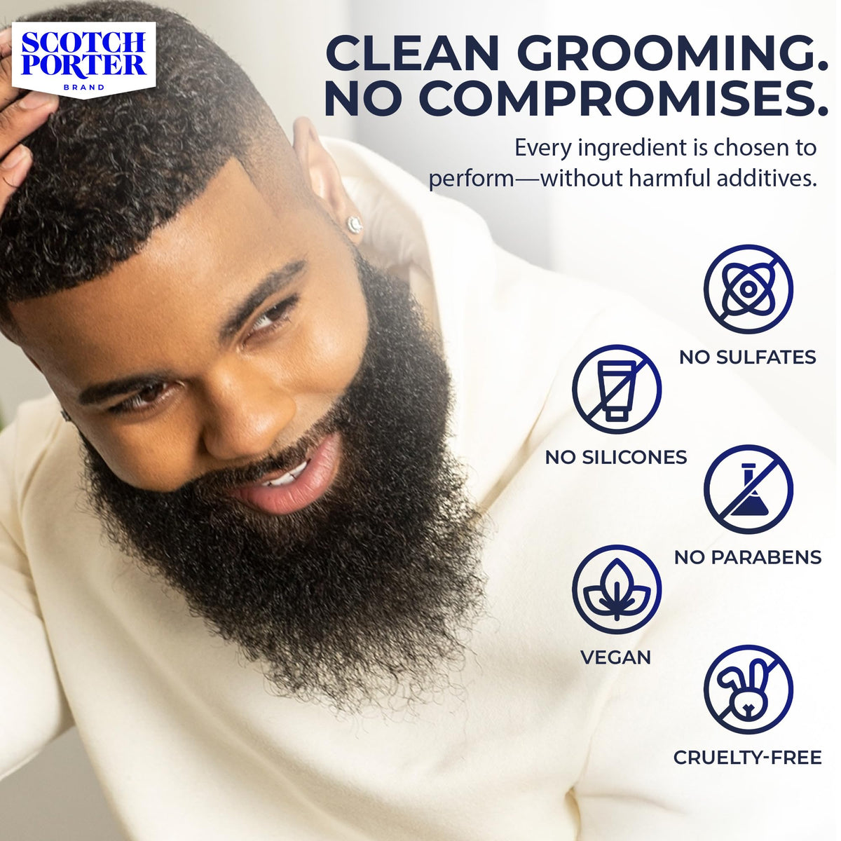 Scotch Porter shampooing barbe avec notes de musc et épices