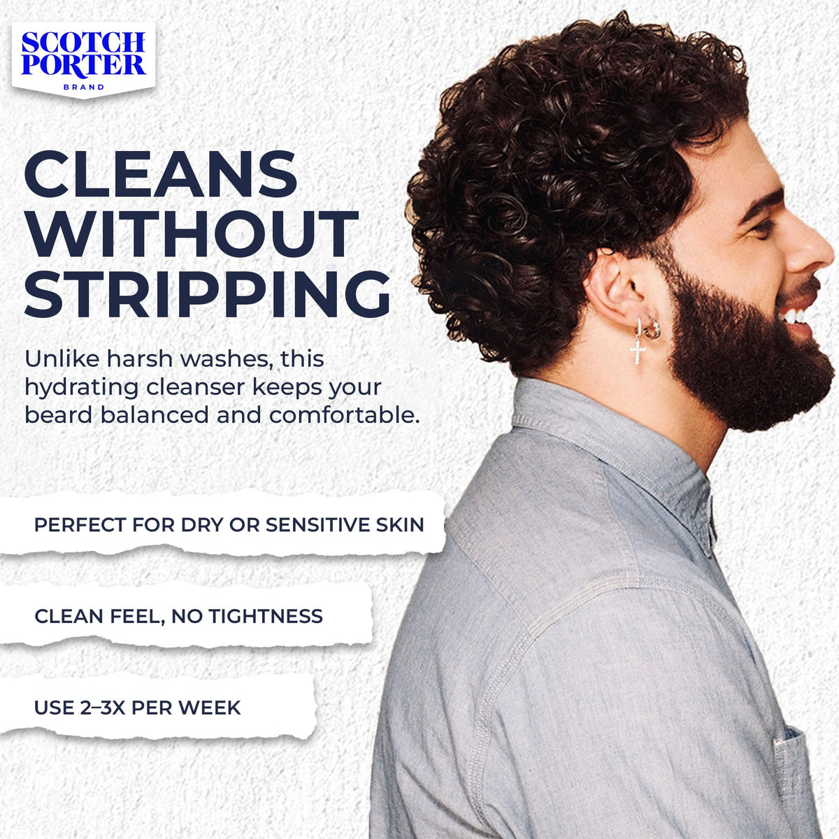 Scotch Porter shampooing pour barbe avec racine de bardane