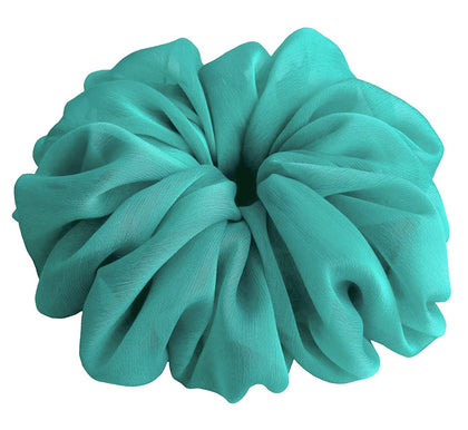 Scrunchie en chiffon Teal Blue 18 cm vue avant