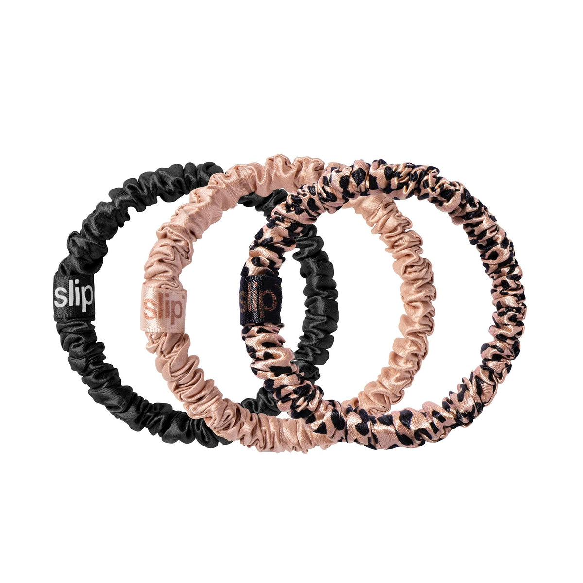 Scrunchie en soie noire SLIP vue de face