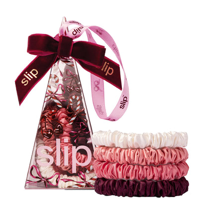 Scrunchies en soie SLIP en couleur Crimson, Blush, Harriet et White