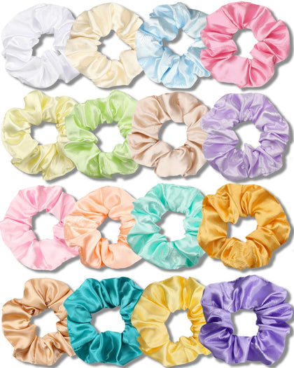 Scrunchies IVARYSS satin colorés pack de 16