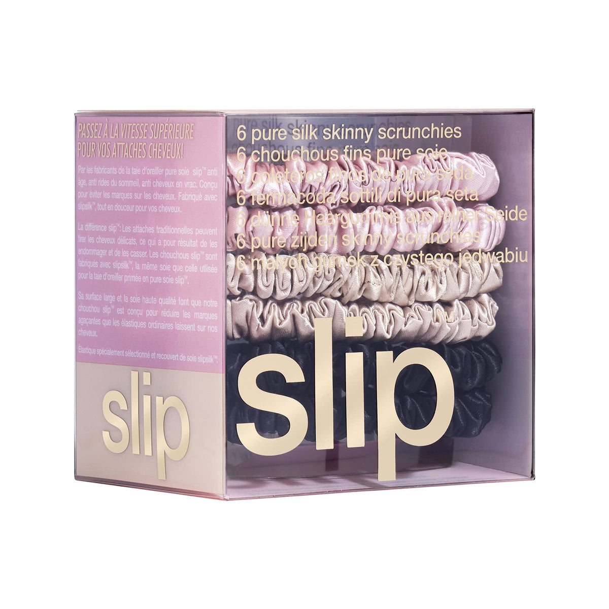 Scrunchies SLIP en soie montrant les différentes couleurs