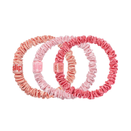 Scrunchy en soie SLIP couleur pêche vue avant