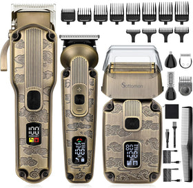 Scttomon kit de tondeuse à barbe avec accessoires