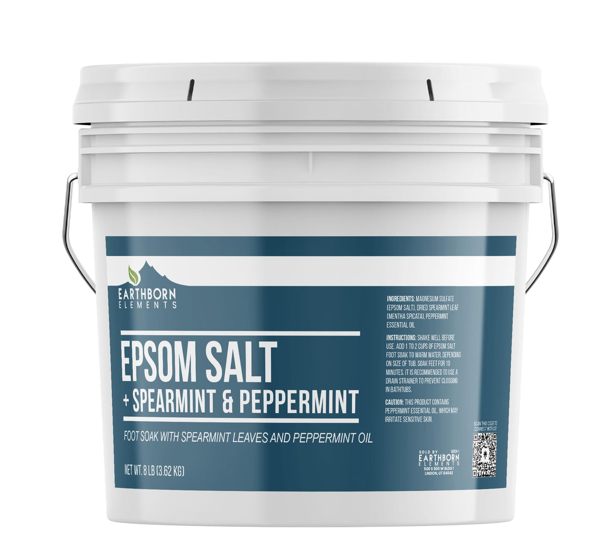 Seau de 3910g de Bain de Pied Menthe Poivrée Earthborn Elements