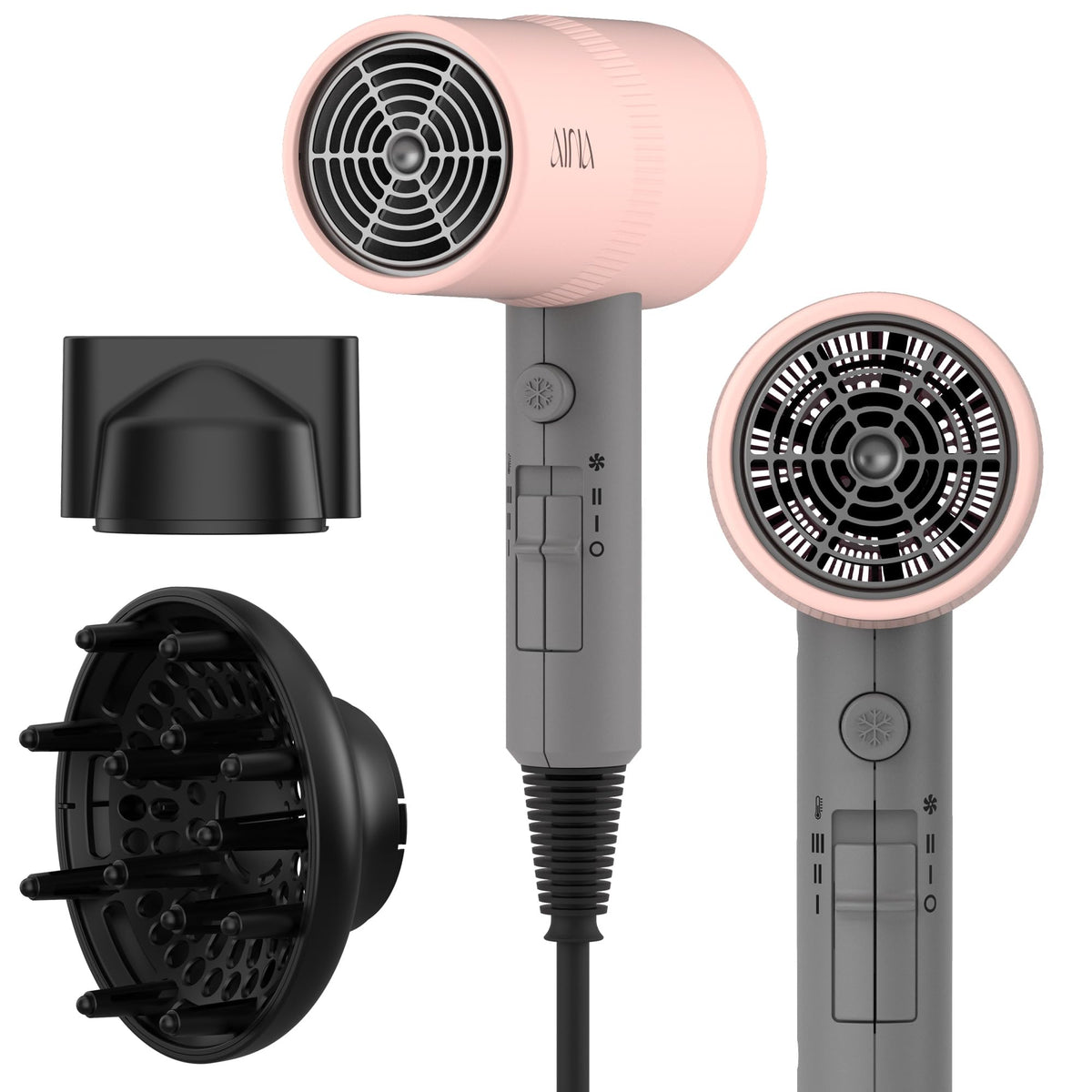 Sèche-cheveux Aina 1600W en couleur Misty Blush vue de face