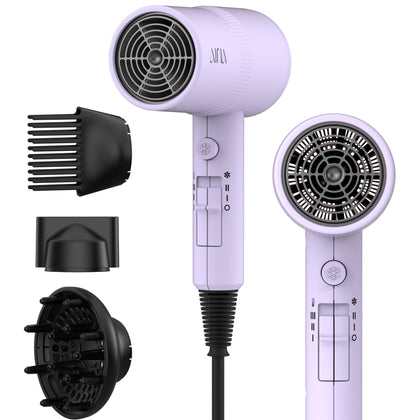 Sèche-Cheveux Aina violet vue de face avec diffuseur