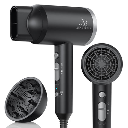Sèche-cheveux ANNE BETTY 1800W vue de face avec diffuseur