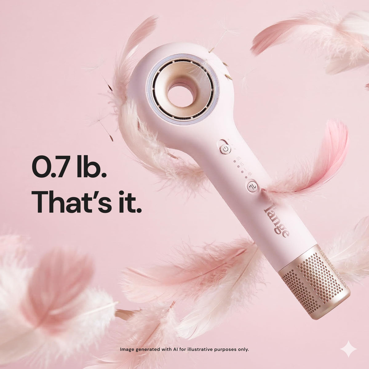 Sèche-Cheveux Axia HaloRing L'ANGE HAIR avec cheveux brillants après utilisation