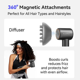 Sèche-Cheveux BeautiFlow avec diffuseur et embout