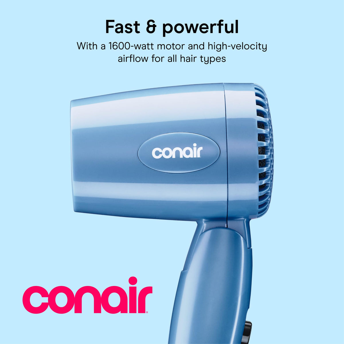 Sèche-cheveux Conair 1600W avec le cordon et le bouton de réglage