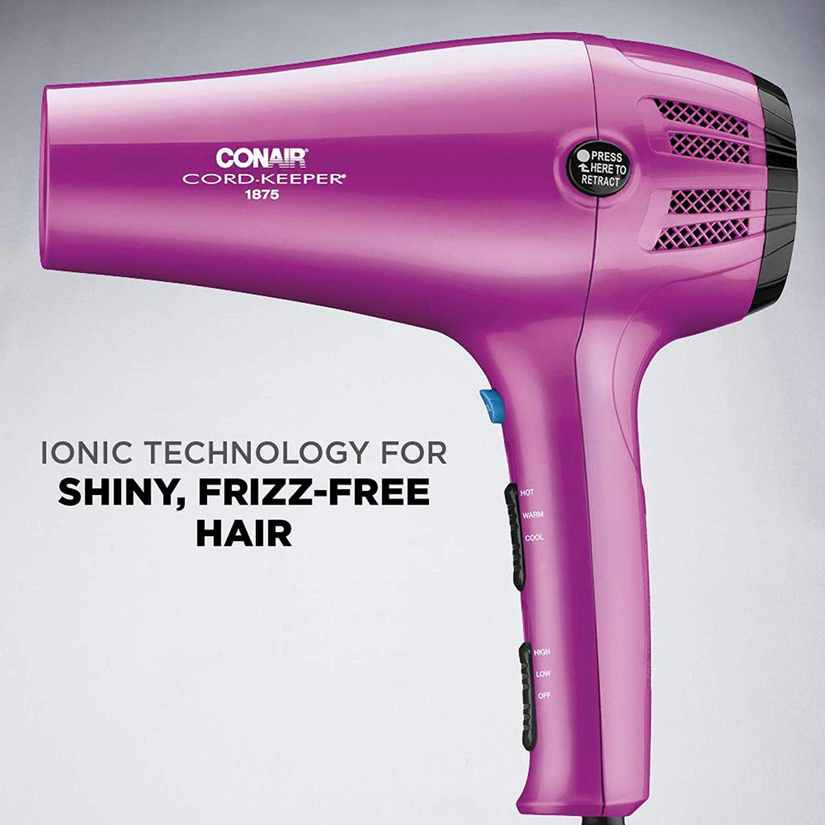 Sèche-Cheveux Conair 1875W rose avec cordon rétractable