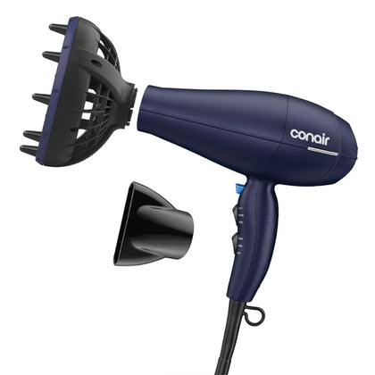 Sèche-Cheveux Conair bleu foncé avec diffuseur multi-chambre