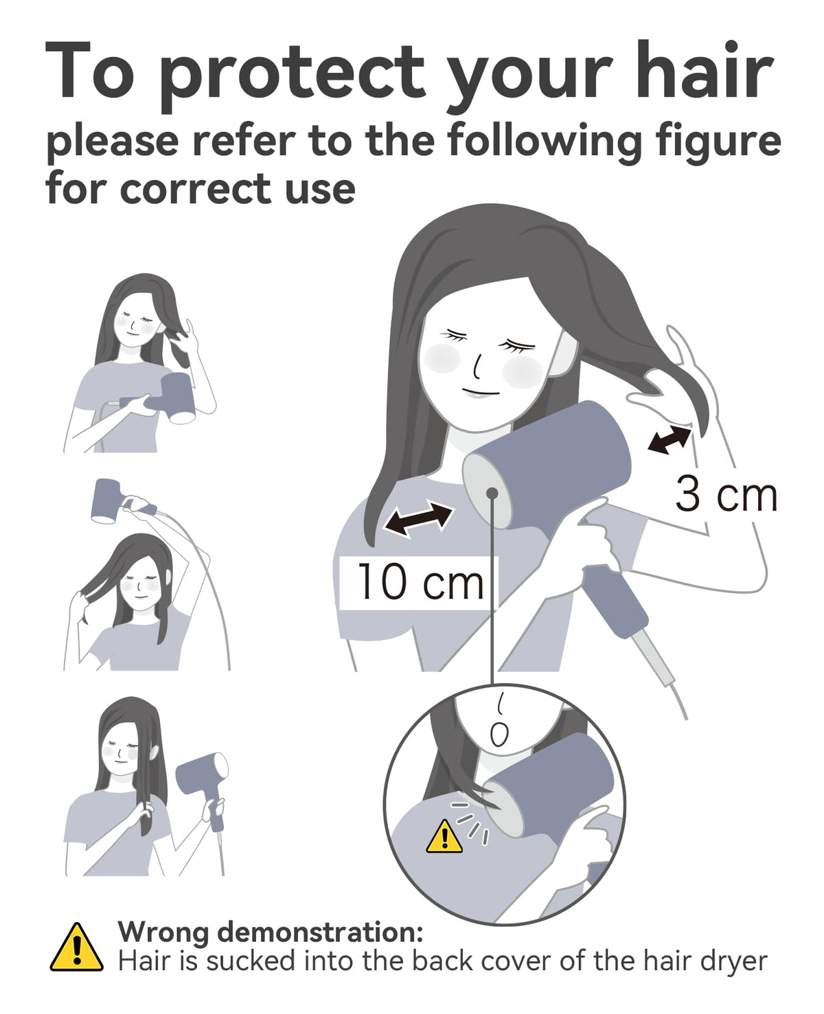 Sèche-cheveux CONFU avec accessoires à côté