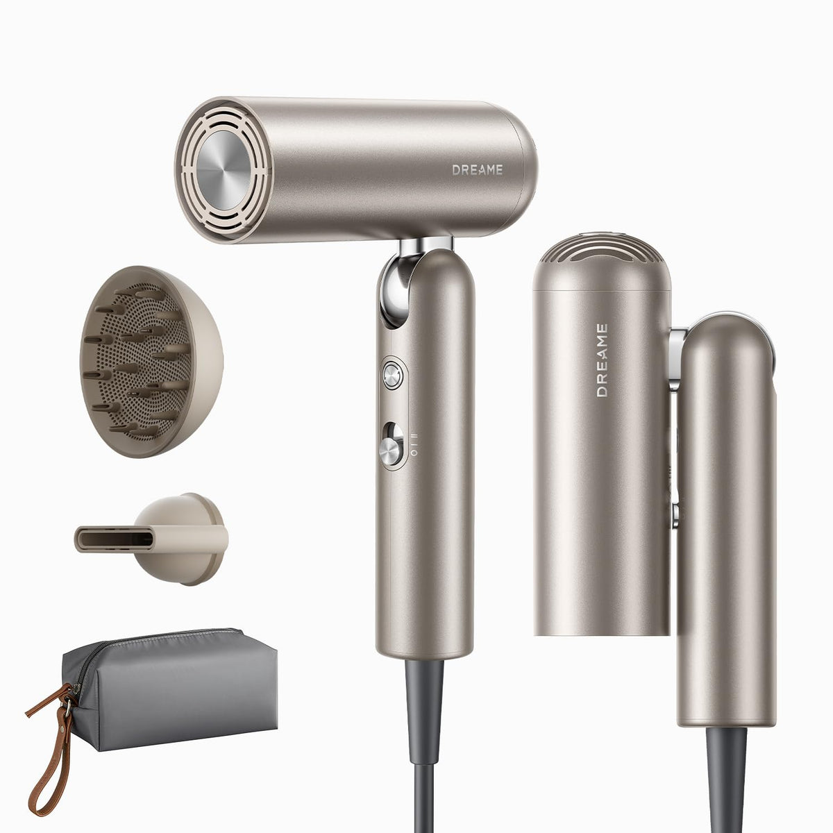 Sèche-cheveux Dreame Pocket Pro 1300W vue avant avec diffuseur