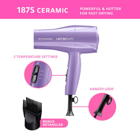 Sèche-Cheveux Hot Beauty 1875W violet en mode utilisation