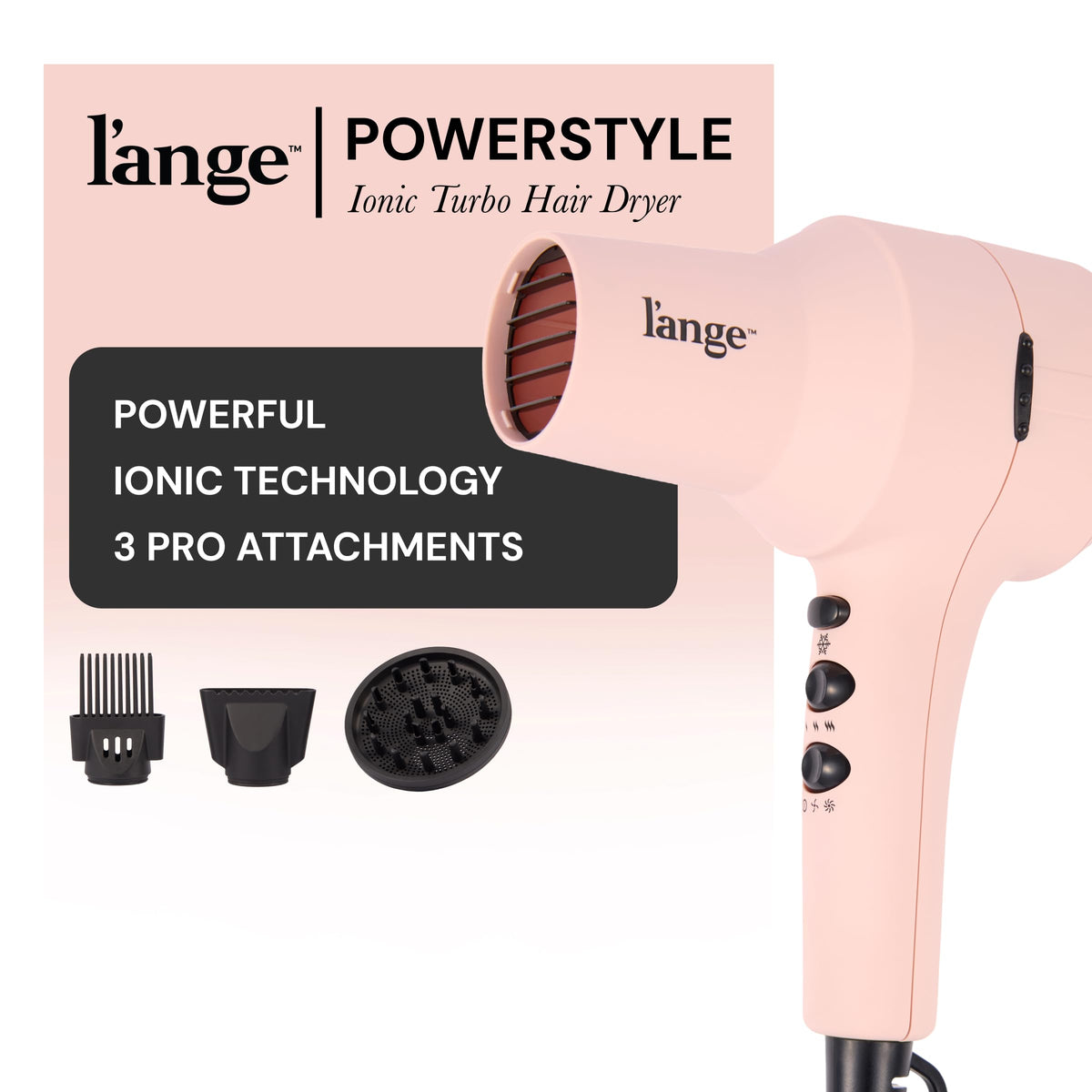Sèche-Cheveux L'ANGE HAIR avec diffuseur et concentrateur