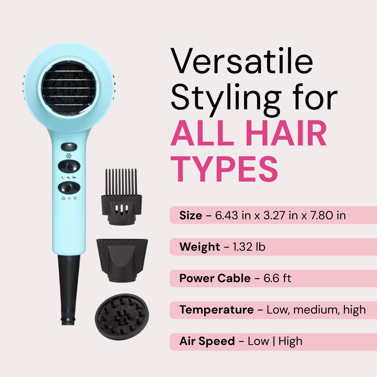 Sèche-cheveux L'ANGE HAIR Turbo Ionique avec finitions brillantes