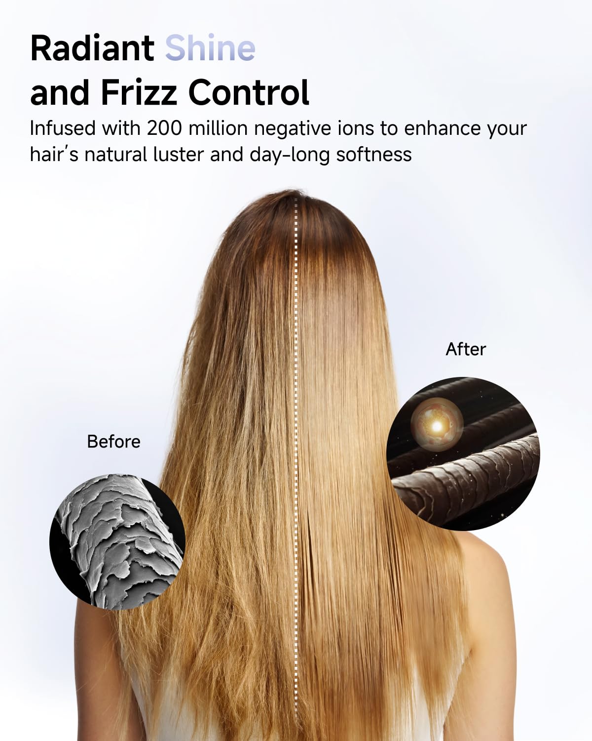 Sèche-cheveux Laifen affichant l'anneau LED coloré pour le réglage de la température