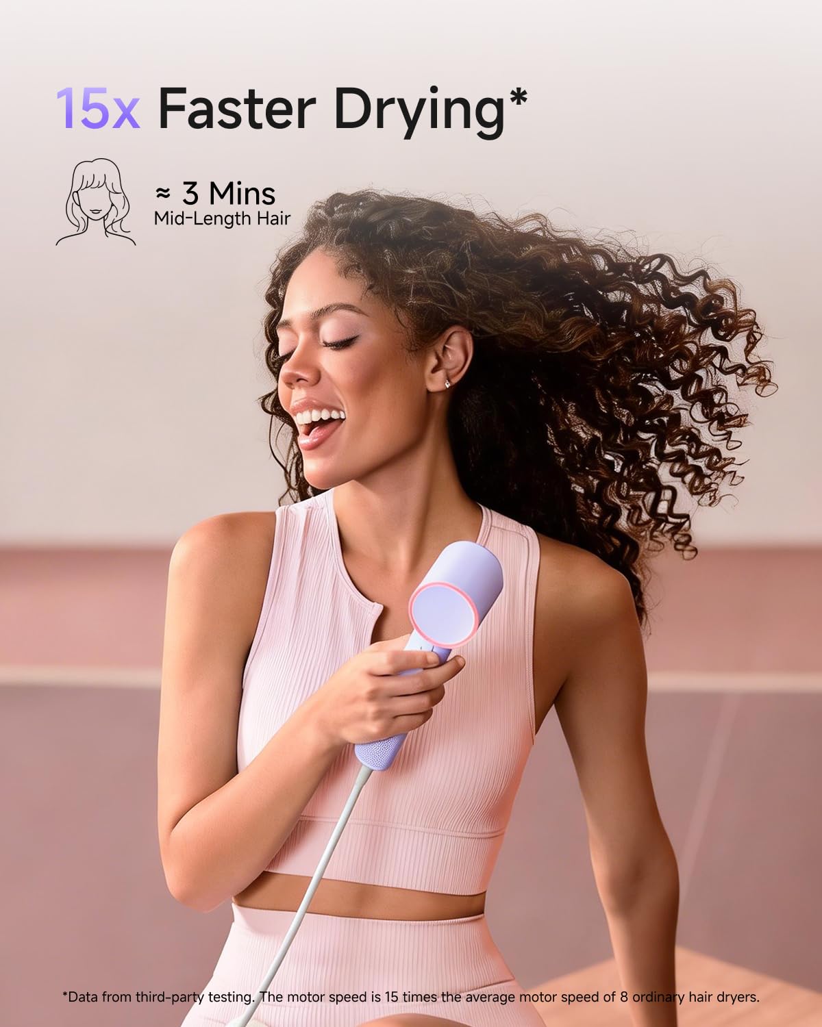 Sèche-cheveux Laifen violet avec concentrateur de flux d'air