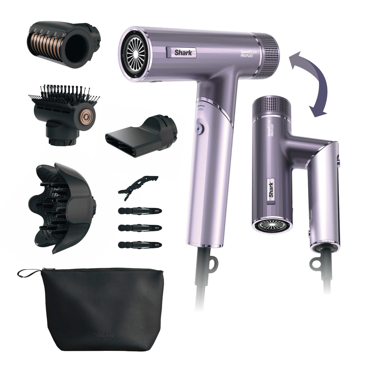 Sèche-cheveux Shark SpeedStyle Pro FLEX modèle lilas vue de face