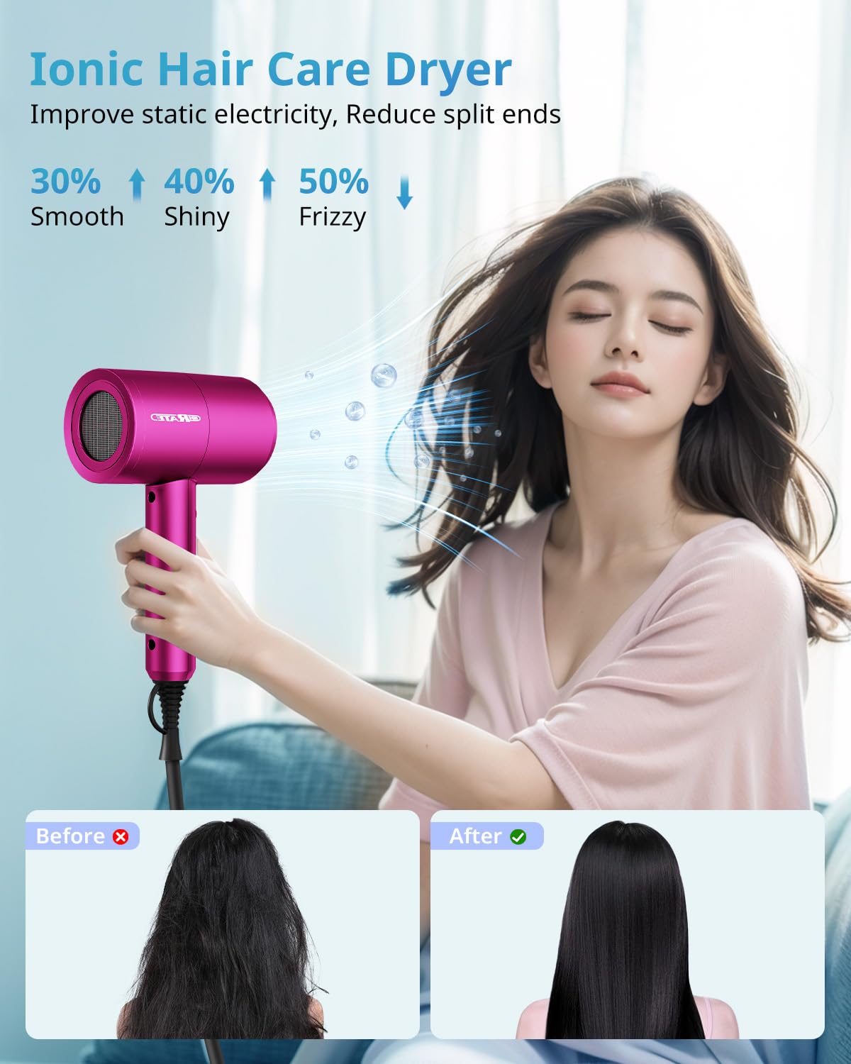 Sèche-cheveux SHRATE avec diffuseur pour boucles