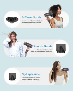 Sèche-Cheveux SHRATE en utilisation avec cheveux frisés