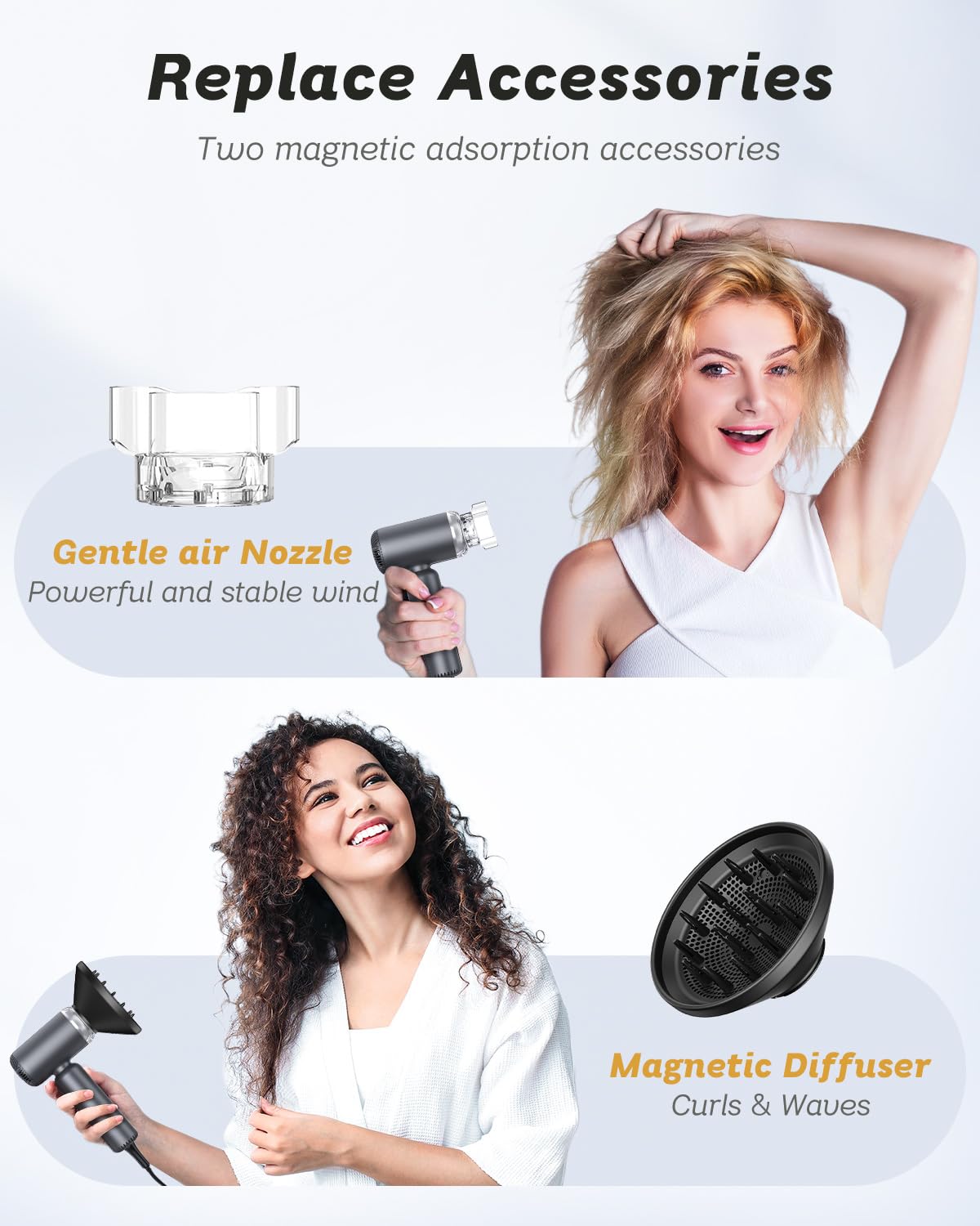 Sèche-Cheveux SUPGALIY avec embout concentrateur pour coiffage