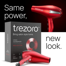 Sèche-cheveux TREZORO en utilisation avec cheveux brillants