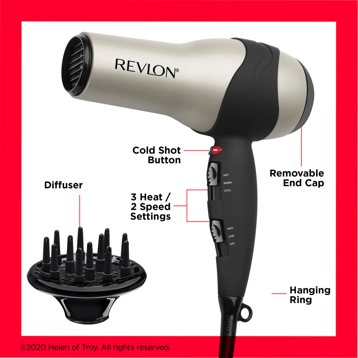 Sèche-cheveux Turbo REVLON en utilisation
