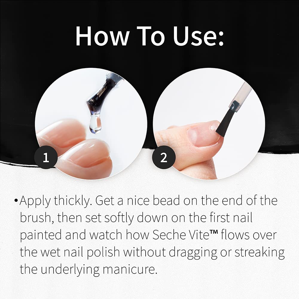 Seche Vite Top Coat Sèche Rapide 15 ml avec brosse visible