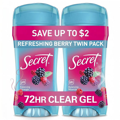 Secret Antiperspirant Déodorant Femme 72h Gel Transparent avant et arrière