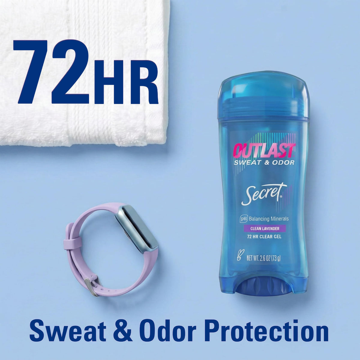 Secret Antiperspirant Déodorant Femme 72h texture gel clair