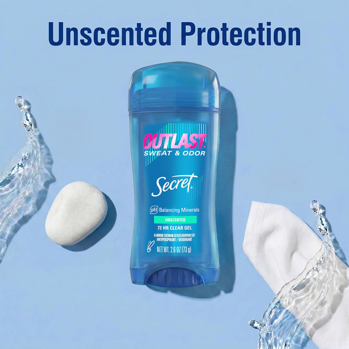 Secret Déodorant Antitranspirant Femme 72h gel sans parfum
