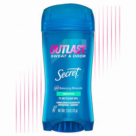 Secret Déodorant Antitranspirant Femme 72h gel transparent vue de face