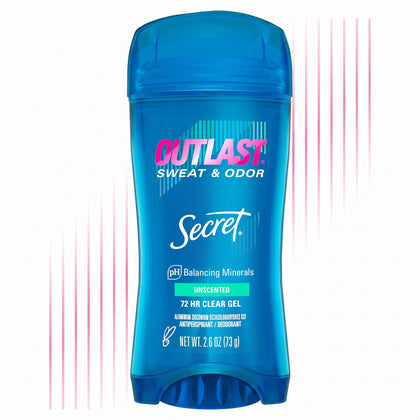 Secret Déodorant Antitranspirant Femme 72h gel transparent vue de face