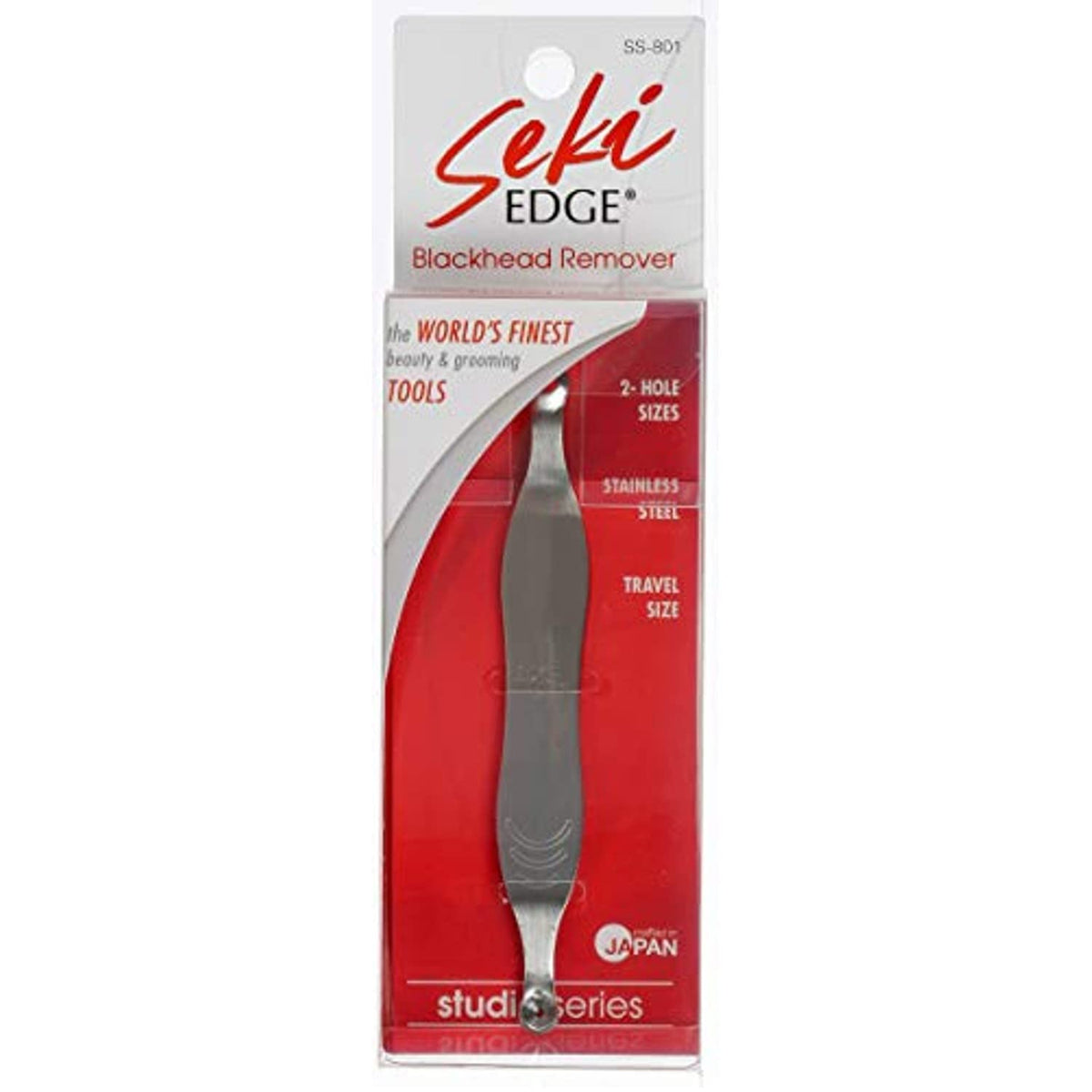 Seki EDGE Extracteur de Comédons vue avant avec deux tailles de trous