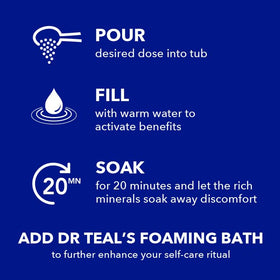 Sel d'Epsom Dr Teal's dans un bain, avec des fleurs et des bougies