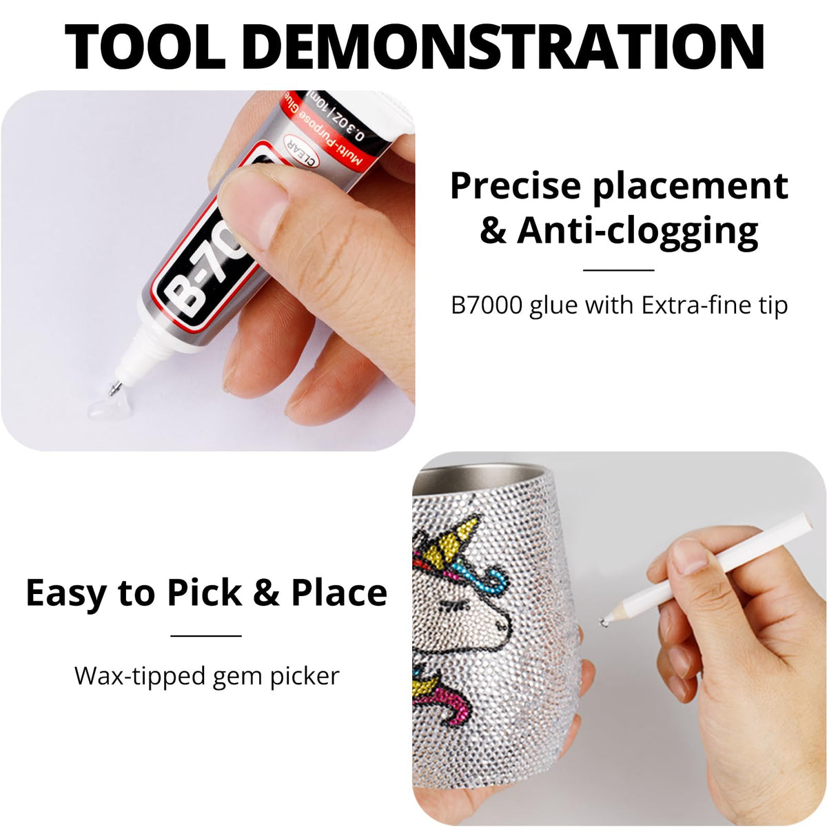 Sélecteur de strass à pointe en cire pour application précise