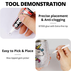 Sélecteur de strass à pointe en cire pour application précise