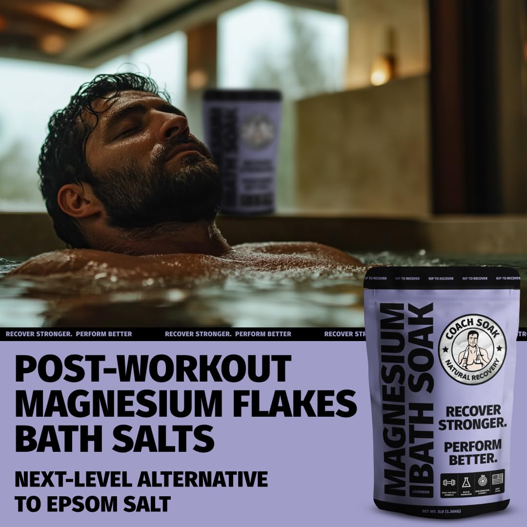 Sels de bain Coach Soak au magnésium en gros plan