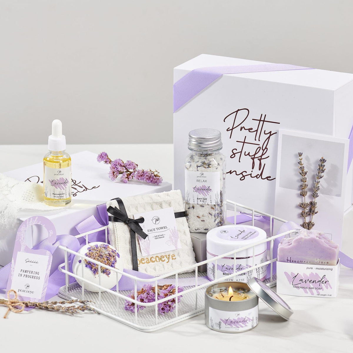 Sels de bain de l'Himalaya dans le coffret spa peacoeye