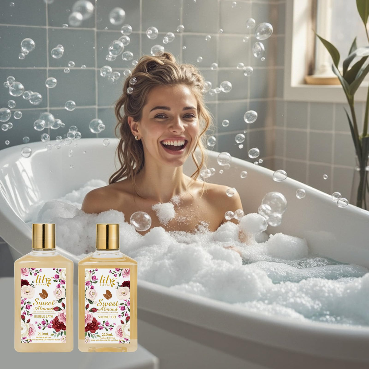 Sels de bain du coffret LILY ROY dans une présentation élégante