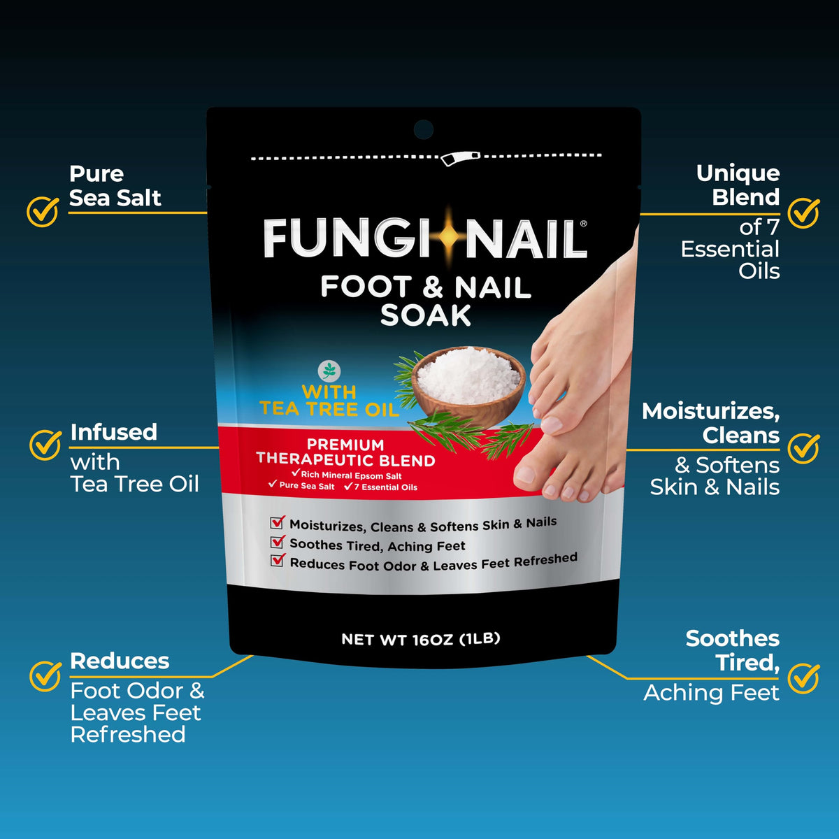 Sels de bain Fungi-Nail avec ingrédients naturels