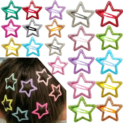 Seneeel 20 clips cheveux étoile en couleur vibrante