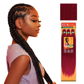 Sensationnel X-PRESSION cheveux à tresser pré-étirés couleur bourgogne